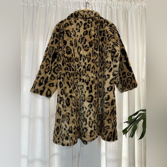 Vintage Leopard Animal Print Rockstar Gf Coat Faux Fur - Picture 6 of 8